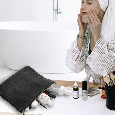 Kanvas Tas Kosmetik Besar Travel Makeup Organizer Tas Perlengkapan Mandi untuk Wanita