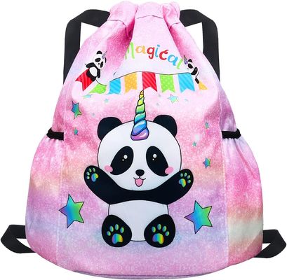 Gym Beach Swim Travel Panda Mini Bag Backpack untuk Anak Dengan 2 Tempat Botol Air