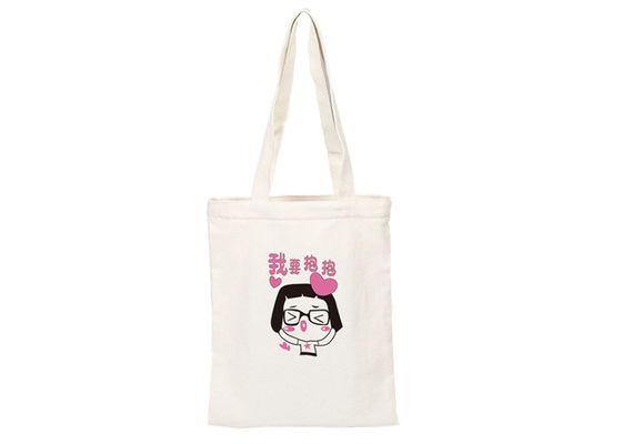 Kualitas  Custom Printed Cute Canvas Tote Bags Shopper Silk Screen Printed pabrik