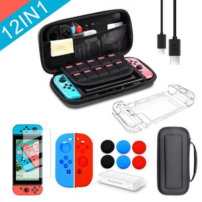 12 in 1 Carrying Case untuk Nintendo Switch Dengan 20 Kartrid Game Cangkang Keras Pelindung Travel Carrying Case Pouch