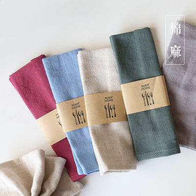 100% Cotton Linen Fabric Tea Towel Cepat Kering Dengan Label Disesuaikan