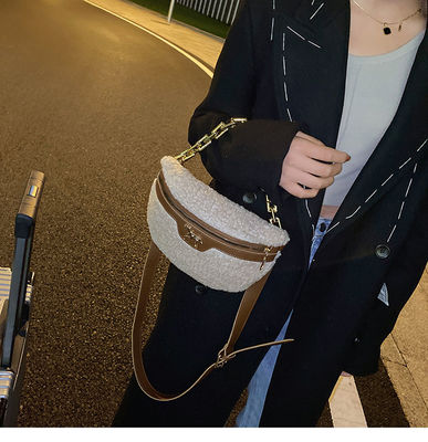 Mewah Domba Wol Halus Bulu Wanita Menunggu Tas Kecil Fashion Kain Musim Dingin Tas Wanita Tas Desainer