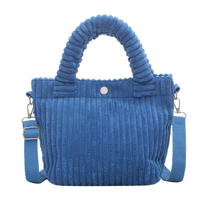 Harga Pabrik Corduroy Women's Bag New Handbags Niche Serbaguna Bucket Shoulder Bags Female Nylon Button Crossbody Bags