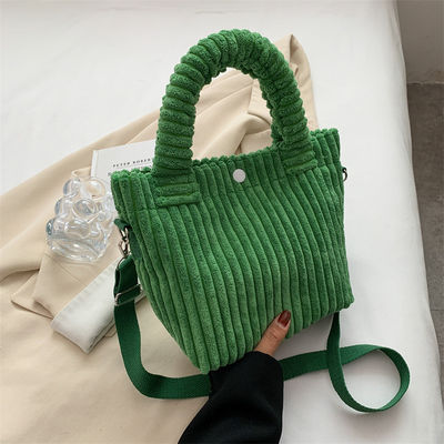 Harga Pabrik Corduroy Women's Bag New Handbags Niche Serbaguna Bucket Shoulder Bags Female Nylon Button Crossbody Bags