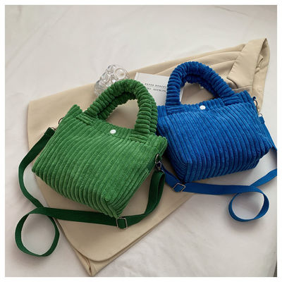 Harga Pabrik Corduroy Women's Bag New Handbags Niche Serbaguna Bucket Shoulder Bags Female Nylon Button Crossbody Bags