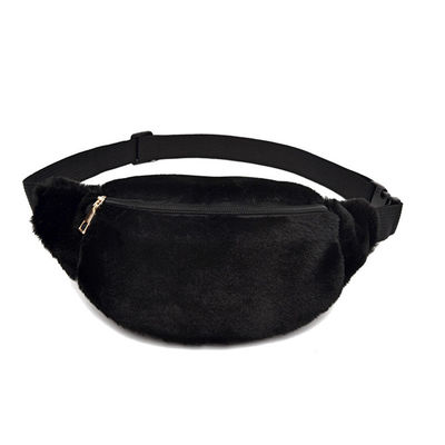 Harga Pabrik Bulu Kelinci Imitasi Tas Pinggang Musim Dingin Bum Bag Travel Bum Hip Coins Phone Pouch Kasual Tas Dada