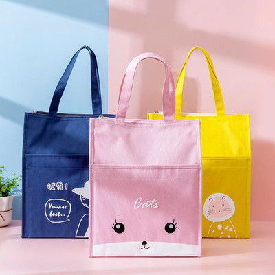 Custom Design Cartoon Review Bag Student Cloth Art Portable Study Bag Student Tutorial Bag Pola Acak