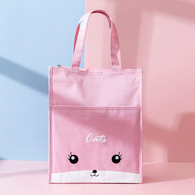 Custom Design Cartoon Review Bag Student Cloth Art Portable Study Bag Student Tutorial Bag Pola Acak