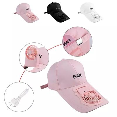Harga Grosir Portable USB Charging Fan Hat Unisex Adjustable Summer Sports Baseball Hats UV Protect Visor Mini Cooler Fan