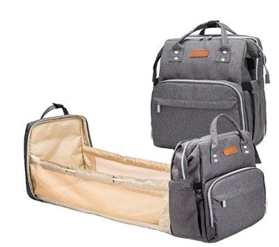 OEM ODM Tas Ibu Menyusui Tas Popok Tempat Tidur Lipat Dengan USB