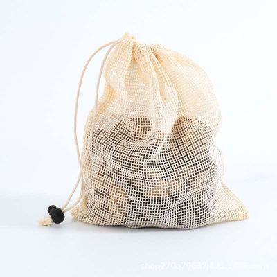 Tas Serut Katun Organik Ransel Tali Jaring Kelontong Sayur