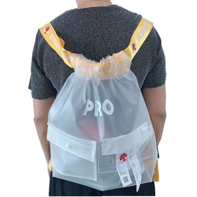 Pabrik Penjualan Panas PEVA Reusable Drawstring Bag Eco Friendly Packaging Bag Drawstring Backpack