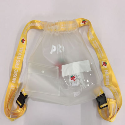 Pabrik Penjualan Panas PEVA Reusable Drawstring Bag Eco Friendly Packaging Bag Drawstring Backpack
