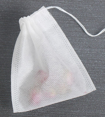 Disesuaikan Disposable PP Non Woven kantong teh kosong kantong filter kopi Herb Loose bag dengan tali serut