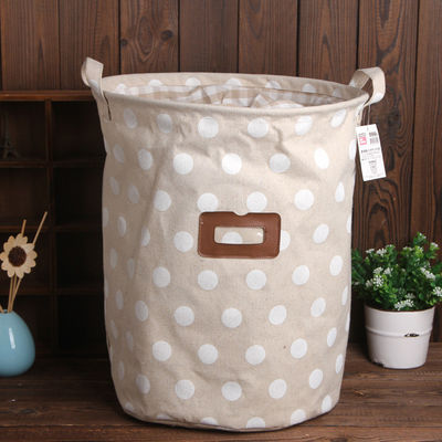 Cotton Linen Portable Square Dirty Cloth Storage Bag Hamper Ramah Lingkungan