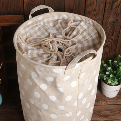 Cotton Linen Portable Square Dirty Cloth Storage Bag Hamper Ramah Lingkungan