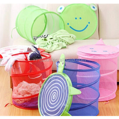 Pencetakan Sublimasi Kartun Round Mesh Laundry Bag Dengan Cover 38*45cm