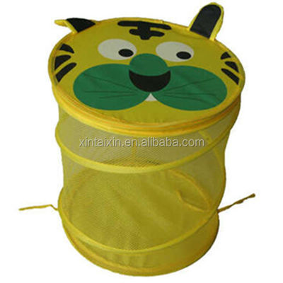 Pencetakan Sublimasi Kartun Round Mesh Laundry Bag Dengan Cover 38*45cm