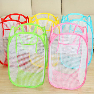 Pakaian Kotor Light Nylon Mesh Pop Up Laundry Hamper Rumah Tangga