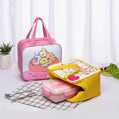 Tas Pendingin Makan Siang Anak Kartun Kanvas Tahan Air Insulasi Termal Cantik
