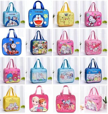 Tas Pendingin Makan Siang Anak Kartun Kanvas Tahan Air Insulasi Termal Cantik