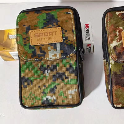 Tahan air 6.5 Inci Multi Fungsi Kanvas Ponsel Pinggang Kantong Klip Sabuk Dompet Untuk Pria