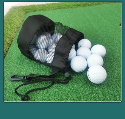 Polyester Sports Drawstring Bag Mesh Pocket Net Pouch Untuk Penyimpanan Bola Tenis Golf