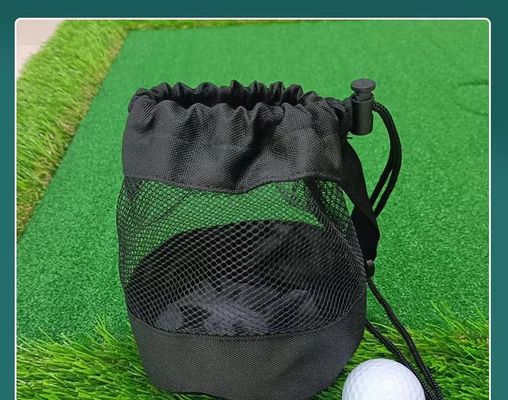 Polyester Sports Drawstring Bag Mesh Pocket Net Pouch Untuk Penyimpanan Bola Tenis Golf
