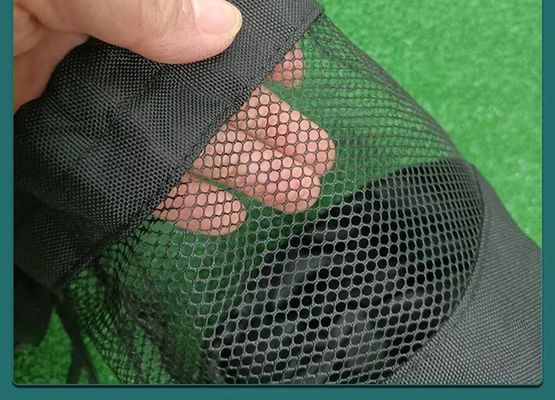 Polyester Sports Drawstring Bag Mesh Pocket Net Pouch Untuk Penyimpanan Bola Tenis Golf
