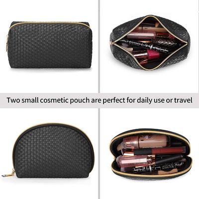 Tas Makeup Perjalanan Tas Kosmetik untuk Wanita Portable Tahan Air Makeup Organizer Tas Perlengkapan Mandi Tas 3 Pack Hitam