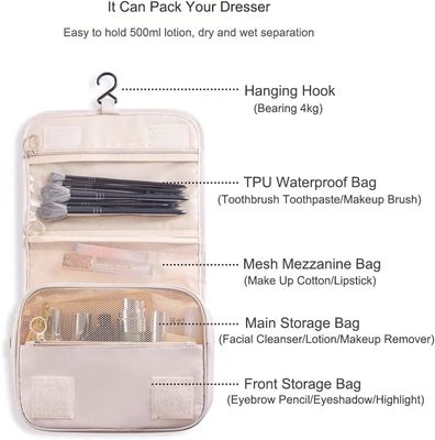 Besar Oxford Wanita Perjalanan Tas Kosmetik Organizer Dopp Kit Gantung