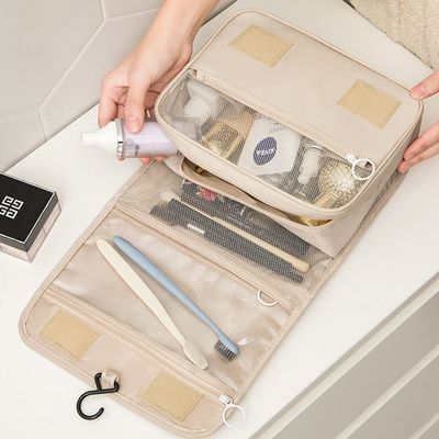 Besar Oxford Wanita Perjalanan Tas Kosmetik Organizer Dopp Kit Gantung
