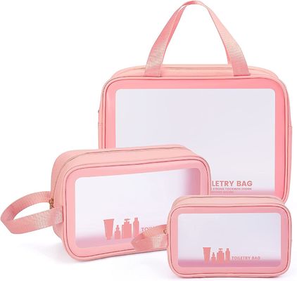 Tas Rias Wanita Transparan Berkilau Membersihkan Tas Kosmetik PVC
