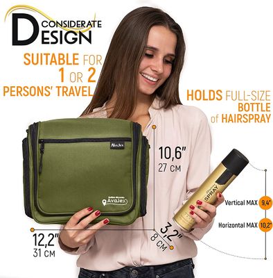 Tas Perlengkapan Mandi Travel Gantung Besar untuk Pria dan Wanita Tas Tahan Air dengan Kait untuk Kosmetik Rias Perlengkapan Mandi