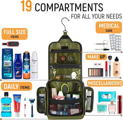 Tas Perlengkapan Mandi Travel Gantung Besar untuk Pria dan Wanita Tas Tahan Air dengan Kait untuk Kosmetik Rias Perlengkapan Mandi