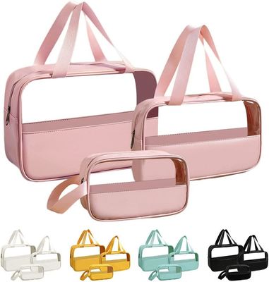 Shockproof pelindung &amp; Storage Clear Travel Perlengkapan Mandi Tas Makeup Tas Transparan Menggantung Organizer untuk Wanita