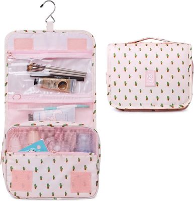 Tas Kosmetik Tahan Air Kaktus Tas Travel Portabel Perlengkapan Mandi Tas Rias untuk Wanita