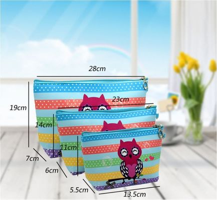 3 PCS tas kosmetik tas kosmetik tahan air kapasitas besar kulit pu, Kamar Mandi, Penyimpanan (3 Ukuran) (Bunga matahari oranye)