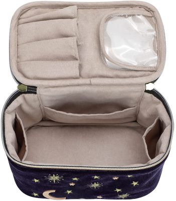 Tas Rias Berguna Tahan Lama dan Indah Navy Blue Sky Goose-down Tas Rias perlindungan guncangan yang nyaman