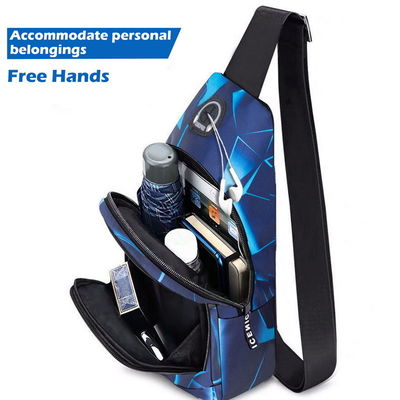 Pria Anti Pencurian Tas Dada Perjalanan Singkat Messenger Tas USB Pengisian Crossbody