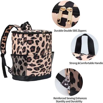 Leopard Canvas Insulated Cooler Backpack Tahan Air Tas Piknik Pengiriman Makanan