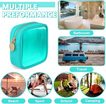 Tas Kosmetik Nilon PVC Kecil TSA Disetujui Tas Perlengkapan Mandi Perjalanan dengan Ritsleting