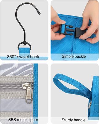 Tas Rias Biru Wadah Penyimpanan Kosmetik Tahan Air Organizer Untuk Mandi Kamar Mandi