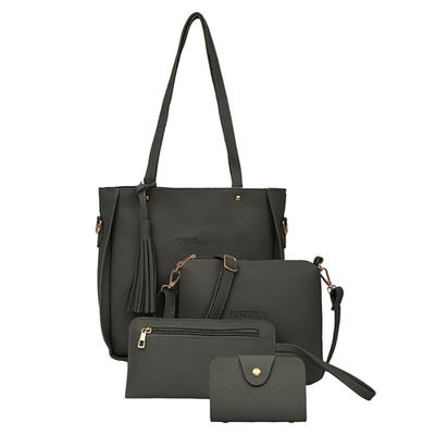 4 Pcs/Set Wanita PU Tas Selempang Kulit Tas Bahu Wanita Dompet