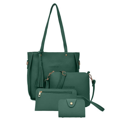 4 Pcs/Set Wanita PU Tas Selempang Kulit Tas Bahu Wanita Dompet