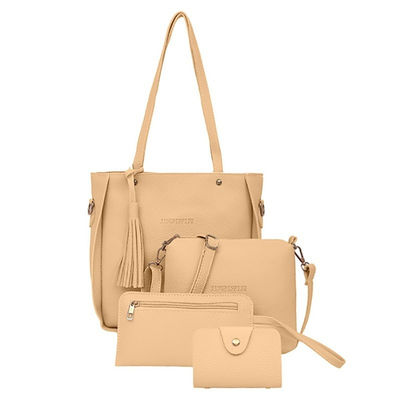 4 Pcs/Set Wanita PU Tas Selempang Kulit Tas Bahu Wanita Dompet