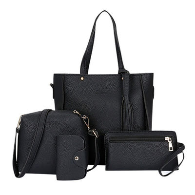 4 Pcs/Set Wanita PU Tas Selempang Kulit Tas Bahu Wanita Dompet
