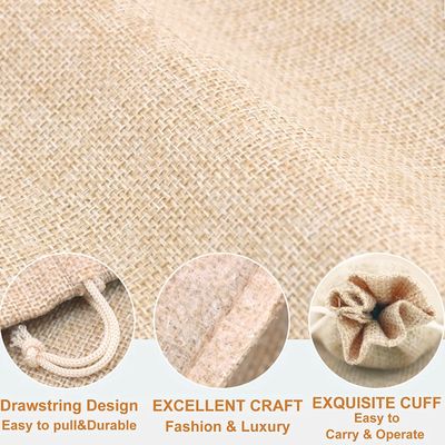 Tas Hadiah dengan Tali, Tas Goni Linen Tas Permen Goodies Bag untuk Pesta Pernikahan Natal
