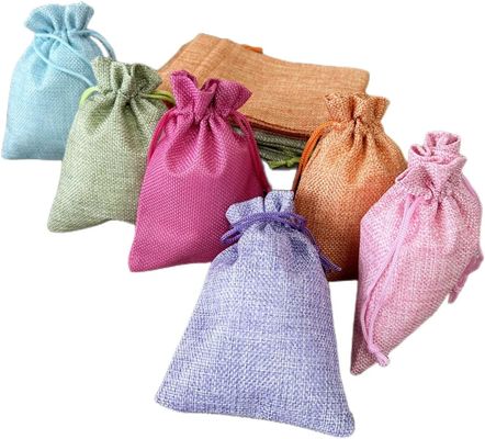 5.5 x 3.9 Inch 6 Warna Goni Tas Hadiah Tas Serut Linen untuk Hadiah dan Pesta Pernikahan