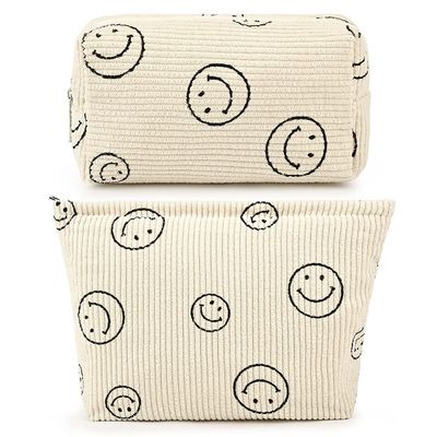 Tas Makeup Tahan Guncangan Tas Kosmetik Berkualitas Besar Kapasitas Kanvas Tas Perlengkapan Mandi Travel Organizer Tas Makeup Lucu
